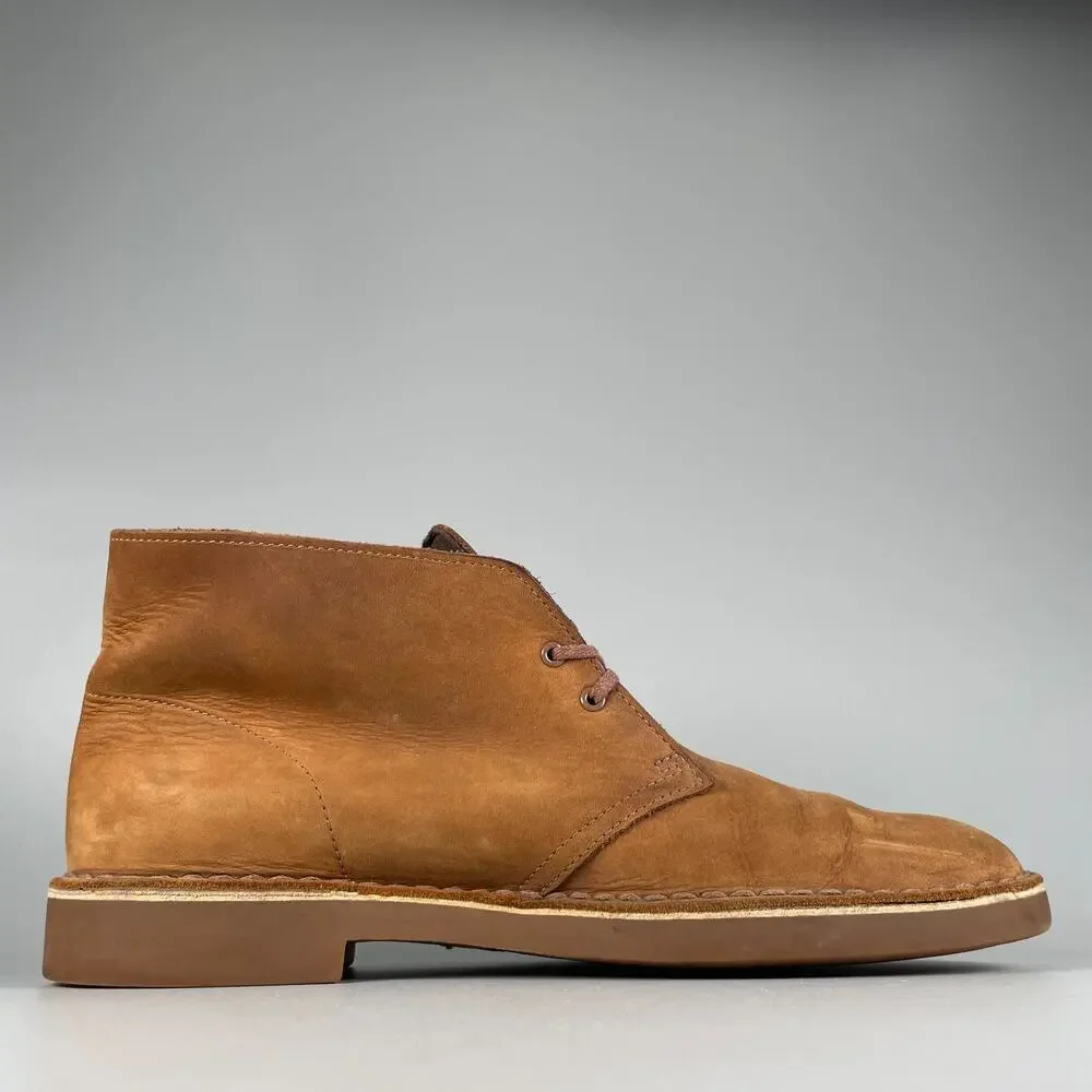 Clarks Men's Size 10 Brown Leather Lace Up Casual Ankle Chukka Boots Walking GUC